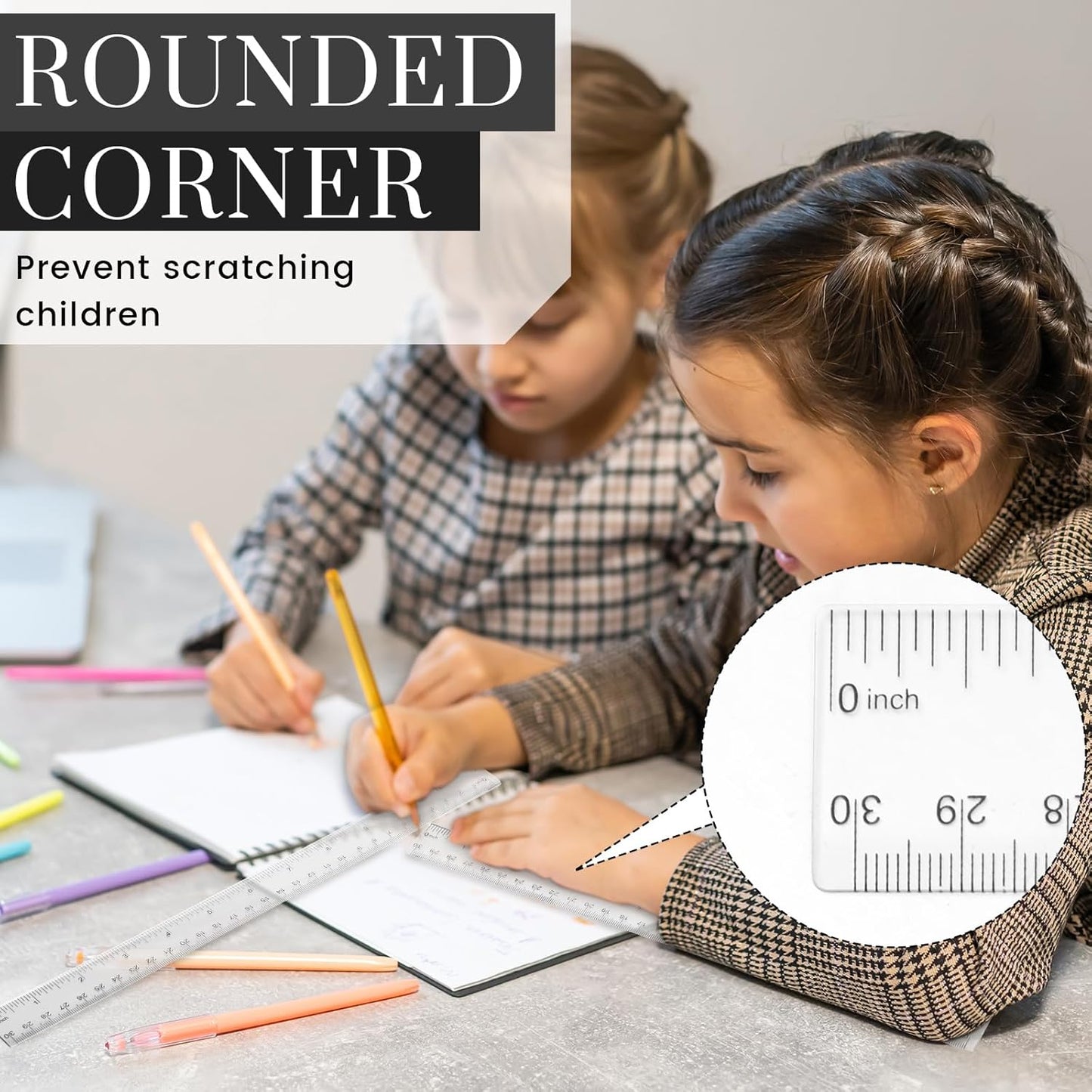 Fumete 300 Packs 12 Inch Back to School Clear Plastic Ruler Bulk with Inches and Centimeters Students Drafting Measuring Tool, Metric Rulers for Classroom Office Supplies