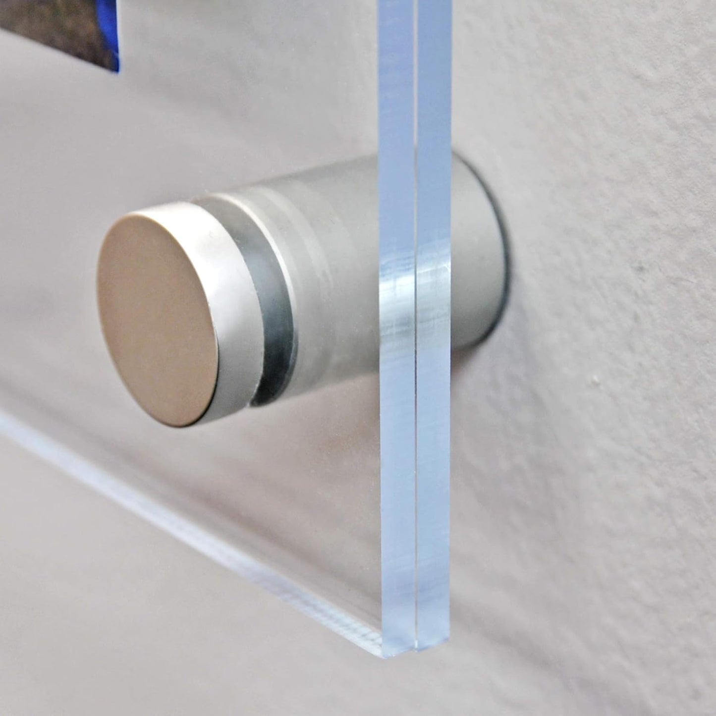 Azar Displays,105536, Floating Acrylic Wall Frame with Silver Hardware Stand Off Caps, Clear Hanging Photo Frame Display Mount with Frameless Border, Glass-Like Frame for Large Prints, 24" x 36"