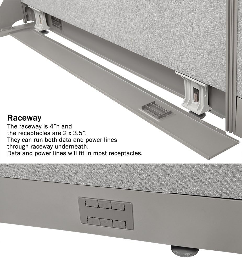 GOF Freestanding L Shaped Office Partition, Large Fabric Room Divider Panel, 30" D x 60" W x 48" H