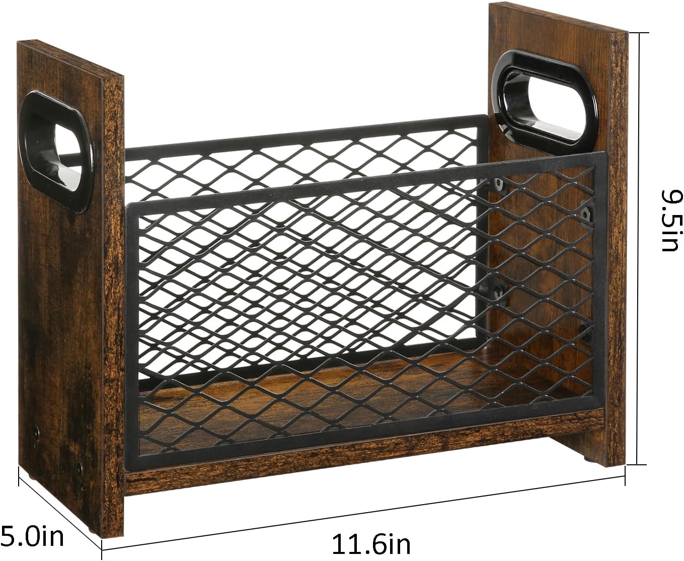 YINMIT Magazine Holder, Magazine Rack for Desktop and Home Office, Farmhouse File Storage Basket for Letters, Magazines, Books, Newspapers (Small)