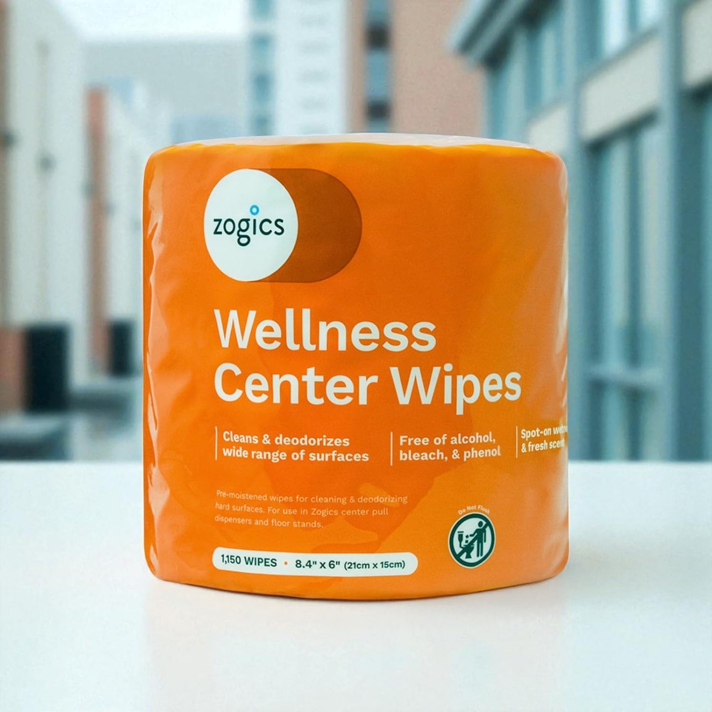Zogics Wellness Center Cleaning Wipes – Gym Wipes for Cleaning Surfaces and Equipment, Durable and Safe Pre-Saturated Wet Wipes (2,300 Count, 2 Rolls of 1,150 Wipes)