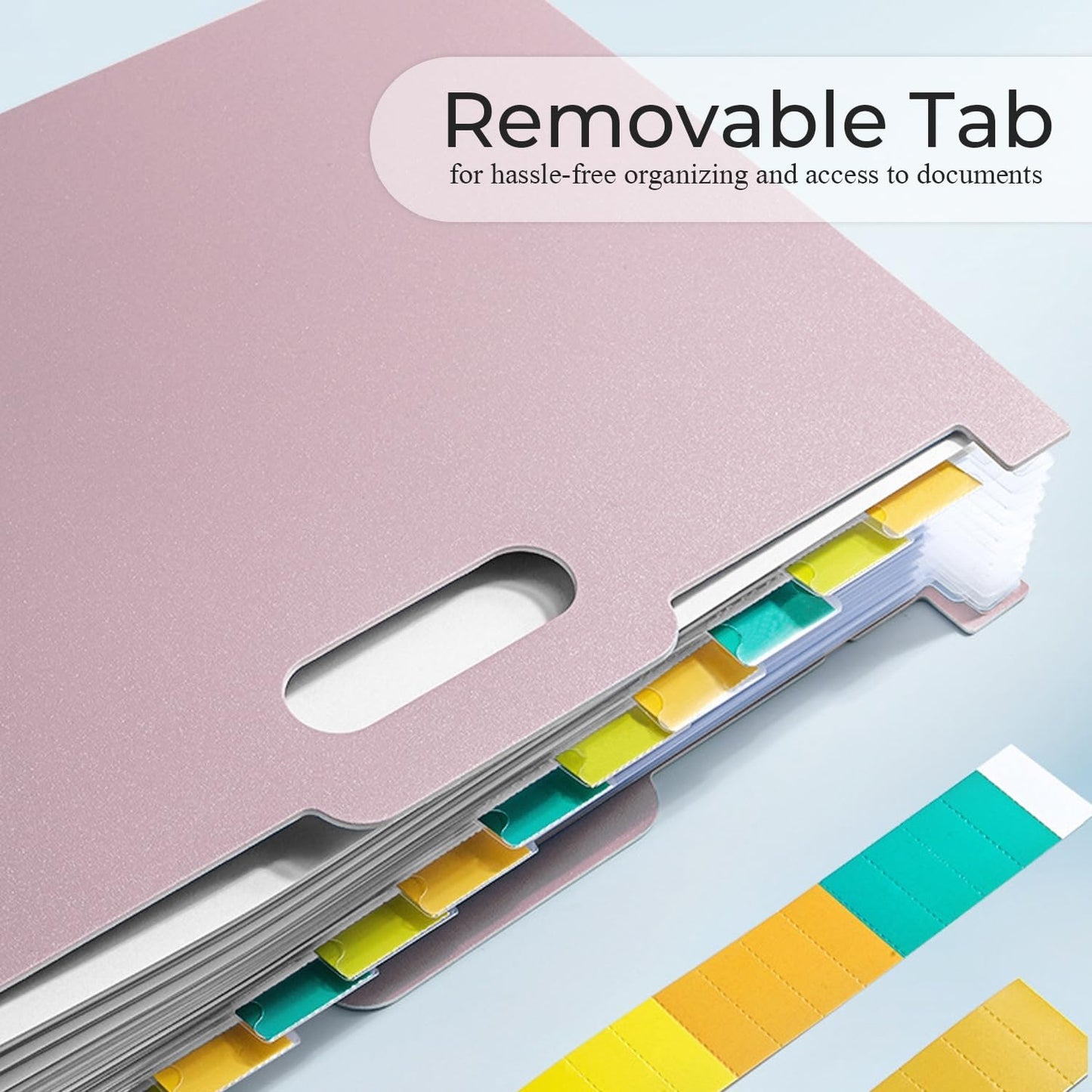 Y YOMA 2 Pack Accordion File Organizer with Handle 12 Pockets Expanding File Folder with Removable Tabs for A4 Letter Size Paper Portable Plastic Filing Organizer Document Bill Receipt Holder, Pink