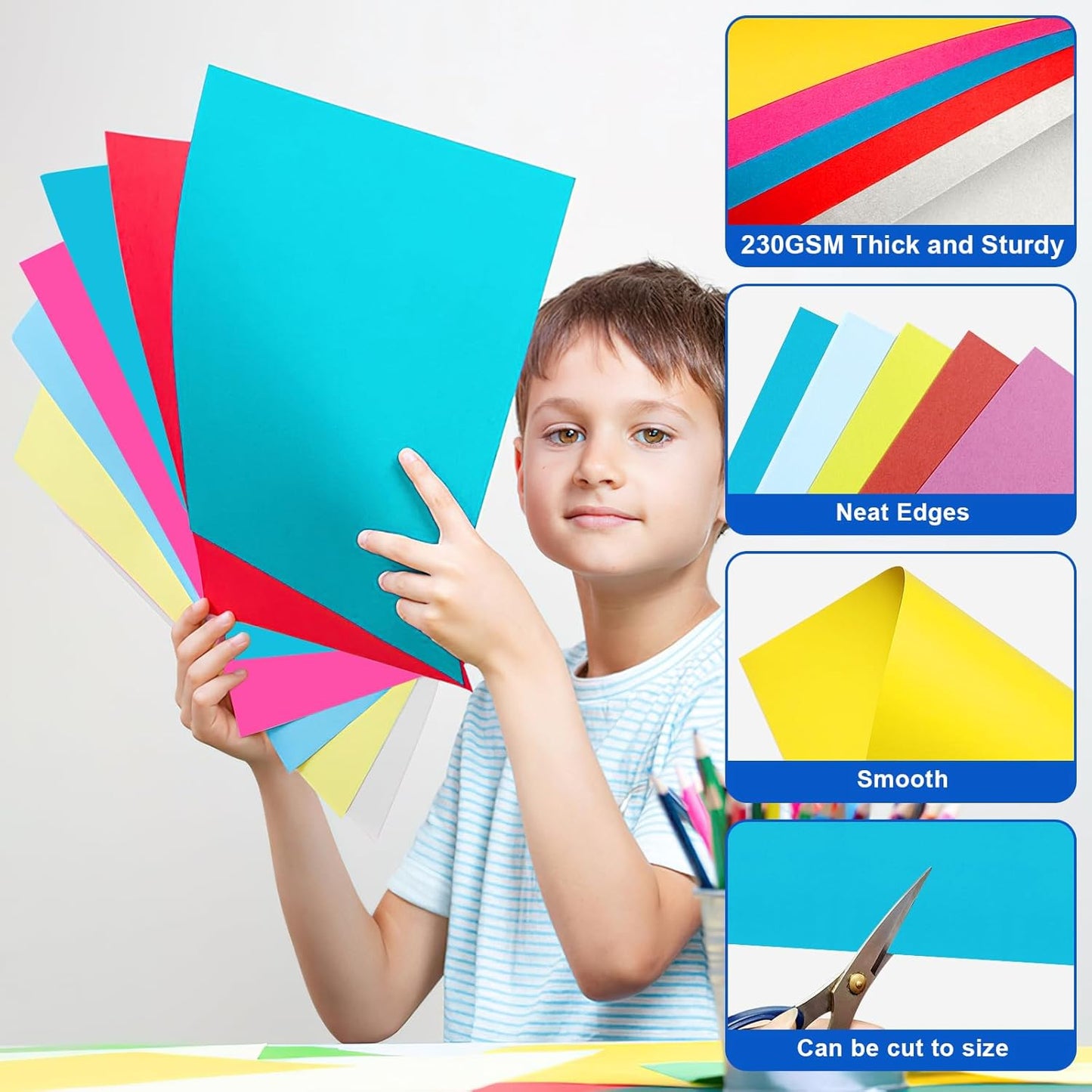 20 Pcs Poster Board Colorful Paper 12x18, ROOKEA Vision Boards Bulk Blank Graphic Display Posterboard Card Paper for Kids School Classroom Arts Craft Projects Drawing Scrapbooking