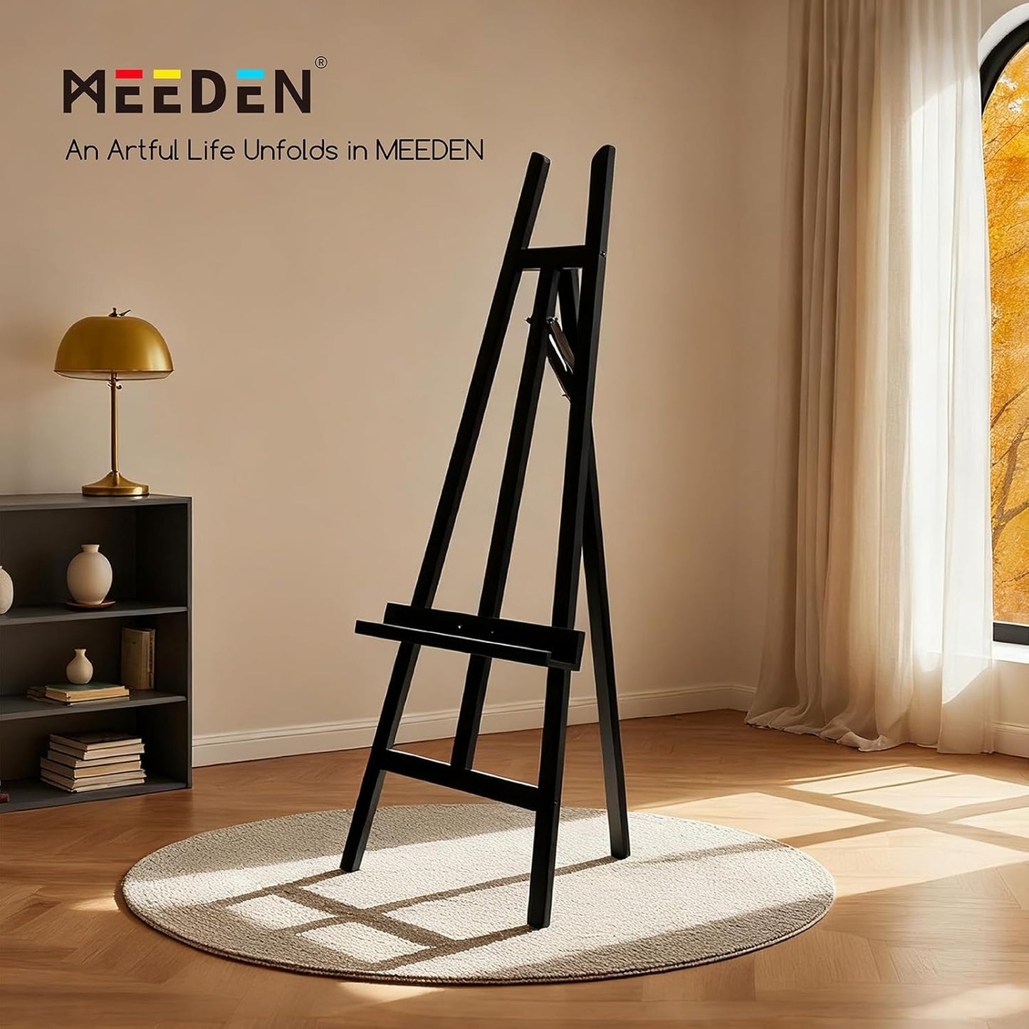 MEEDEN Display Easel Stand for Sign: Adjustable Wooden Stands for Painting - A Frame Art Easel for Canvas up to 60" for Artist Adults Drawing Picture Poster - Black