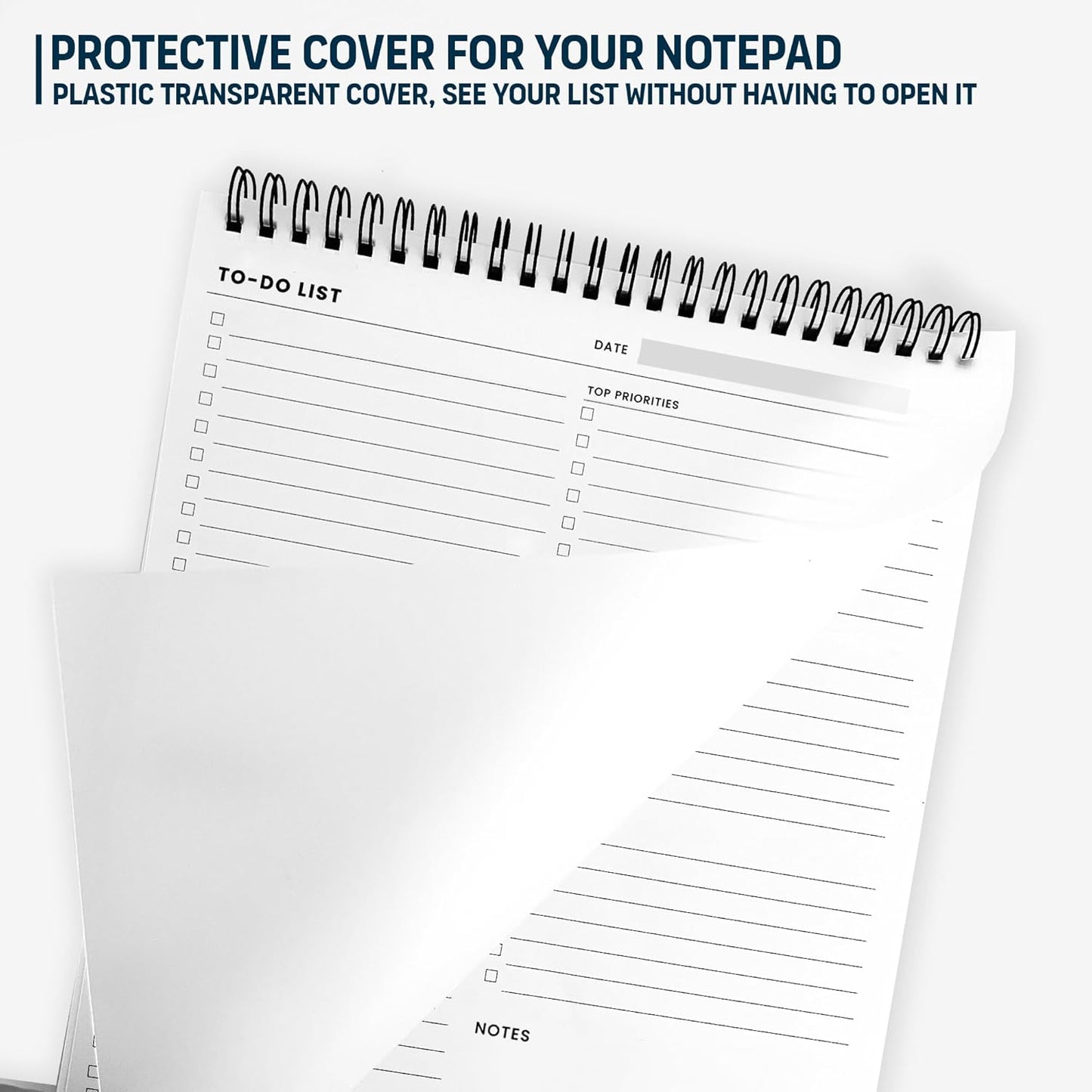 Of a Happy Kind To Do List Spiral Notepad 8.5x11 52 Sheets - Multiple Functional Sections - Daily Planner Notebook - Task Todo Checklist, Agenda Note Pad for Work