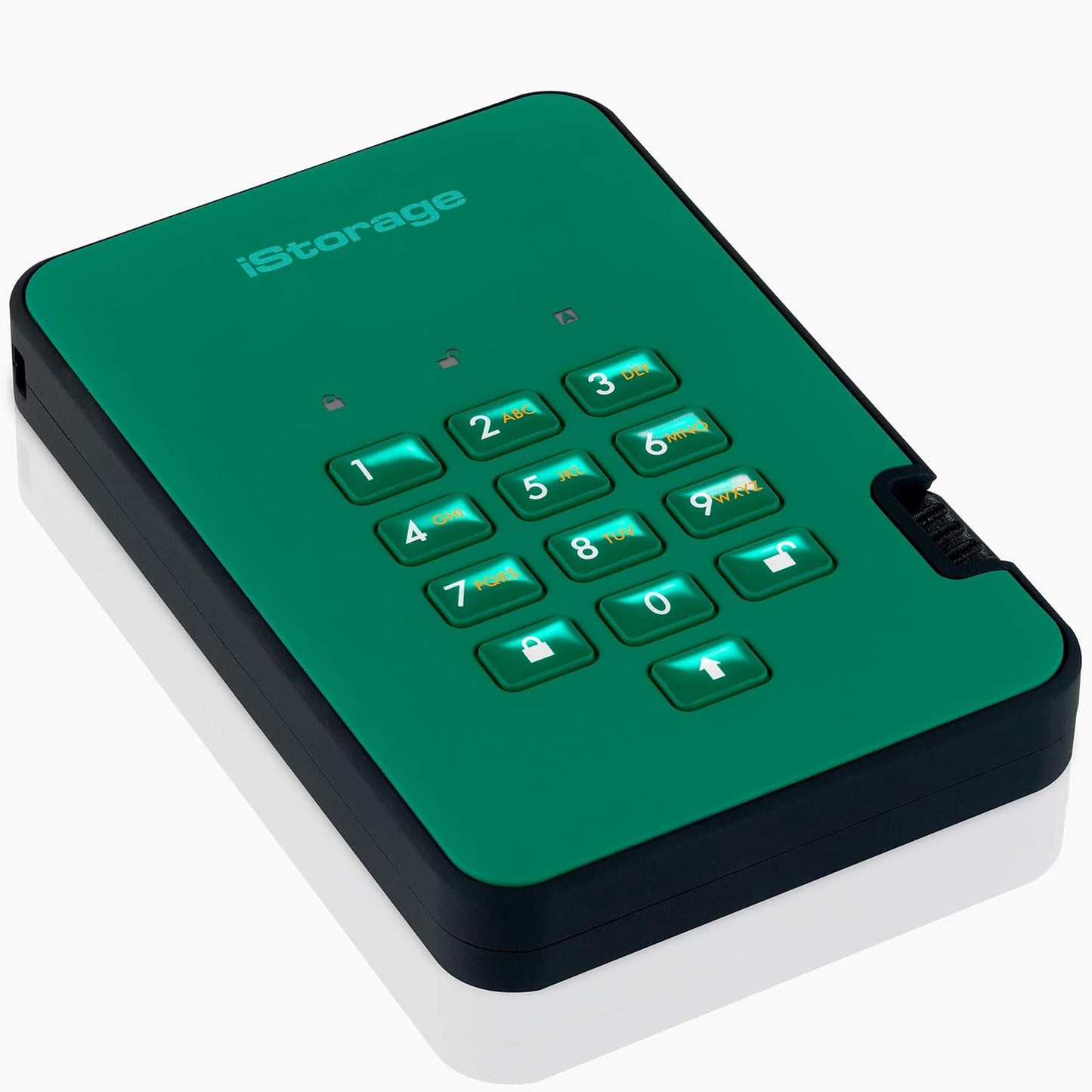 iStorage diskAshur2 HDD 500GB Green | Secure portable hard drive | Password protected | Dust & water resistant | Hardware Encryption