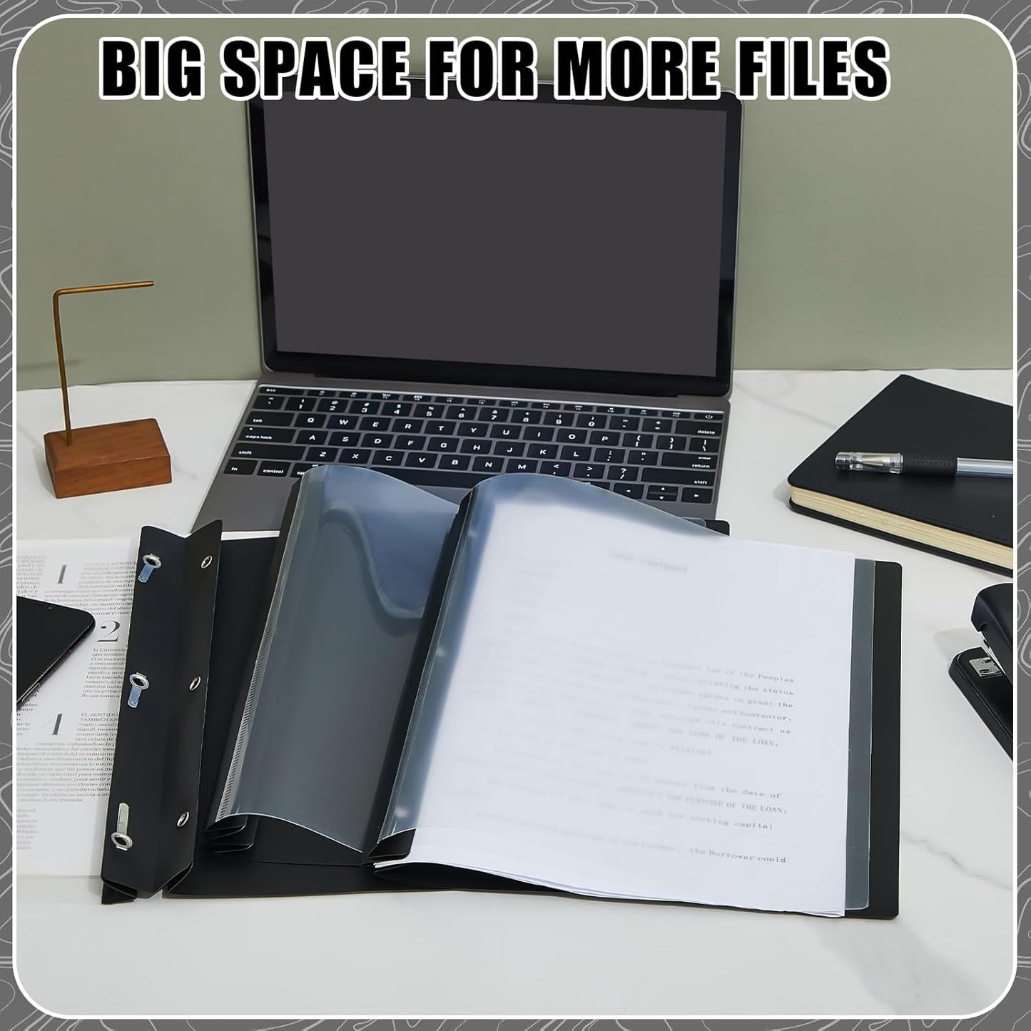 Teling 72 Pack Clear Front Report Covers Bulk Business Report Covers Plastic Presentation Folders Resume Portfolio Folder Paper Binder with 3 Prongs for Presentation Document School Office (Black)