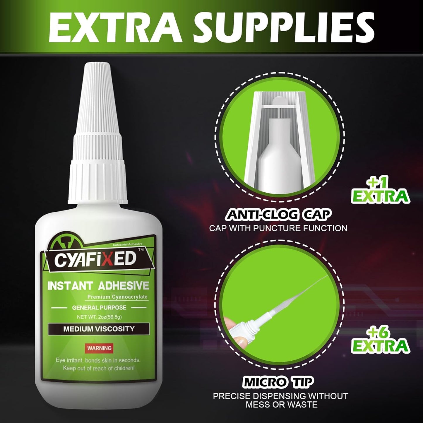 Super Glue Liquid, 4 oz Instant CA Glue Medium Cyanoacrylate Adhesive 113.8 Gram, Food Safe Superglue for Plastic Ceramic Metal Shoe Wood 3D Print Model Leather Glass Aquarium Craft Porcelain Rubber