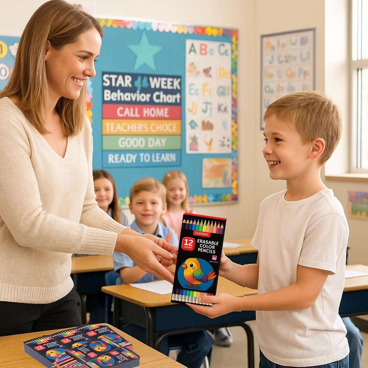 Pre-sharpened Colored Pencils with Erasers, Erasable Color Pencils, Drawing Pencil, Art Pencil for School Supplies, Drawing Supplies (12 Colors -30 Boxes)