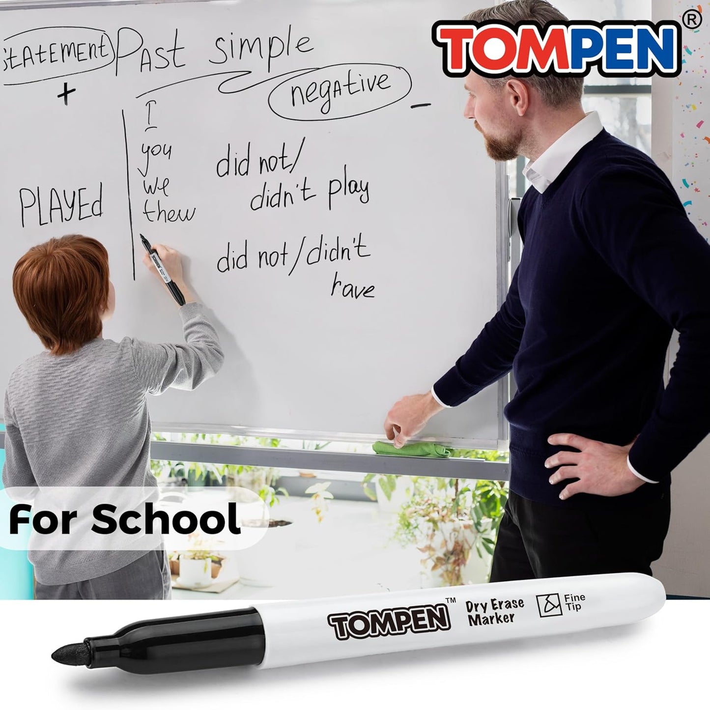 Dry Erase Markers Black,160 Bulk Pack Fine Tip,Low Odor Quick-Drying Whiteboard Markers for Office Home School Writing Planning