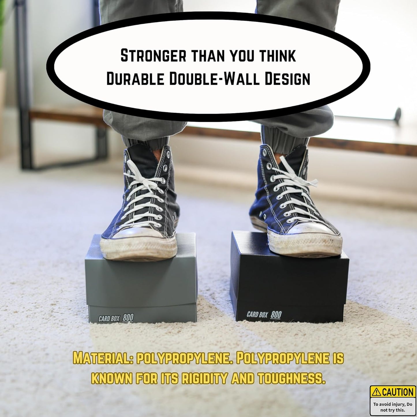 Trading Card Storage Box 800 - Grey | Card Box 800+ holds standard 35pt cards | 4-in-1 Compartments| Strong Double Wall Design | 8 dividers | Sports & Baseball Card Deck Box - Grey