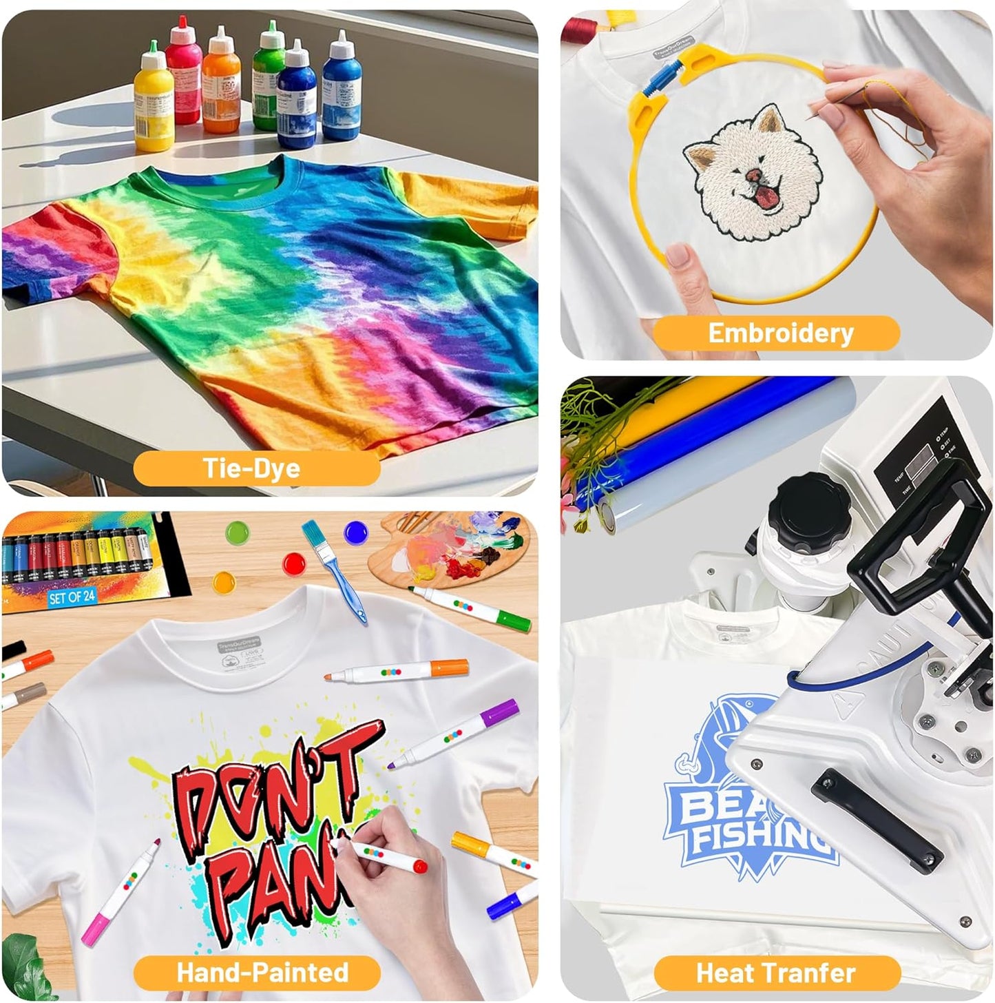 TransOurDream Heavyweight Cotton Blank T-Shirt, Short Sleeve Crew Neck Tee for Heat Transfer, Classic Fit Men's T-Shirts