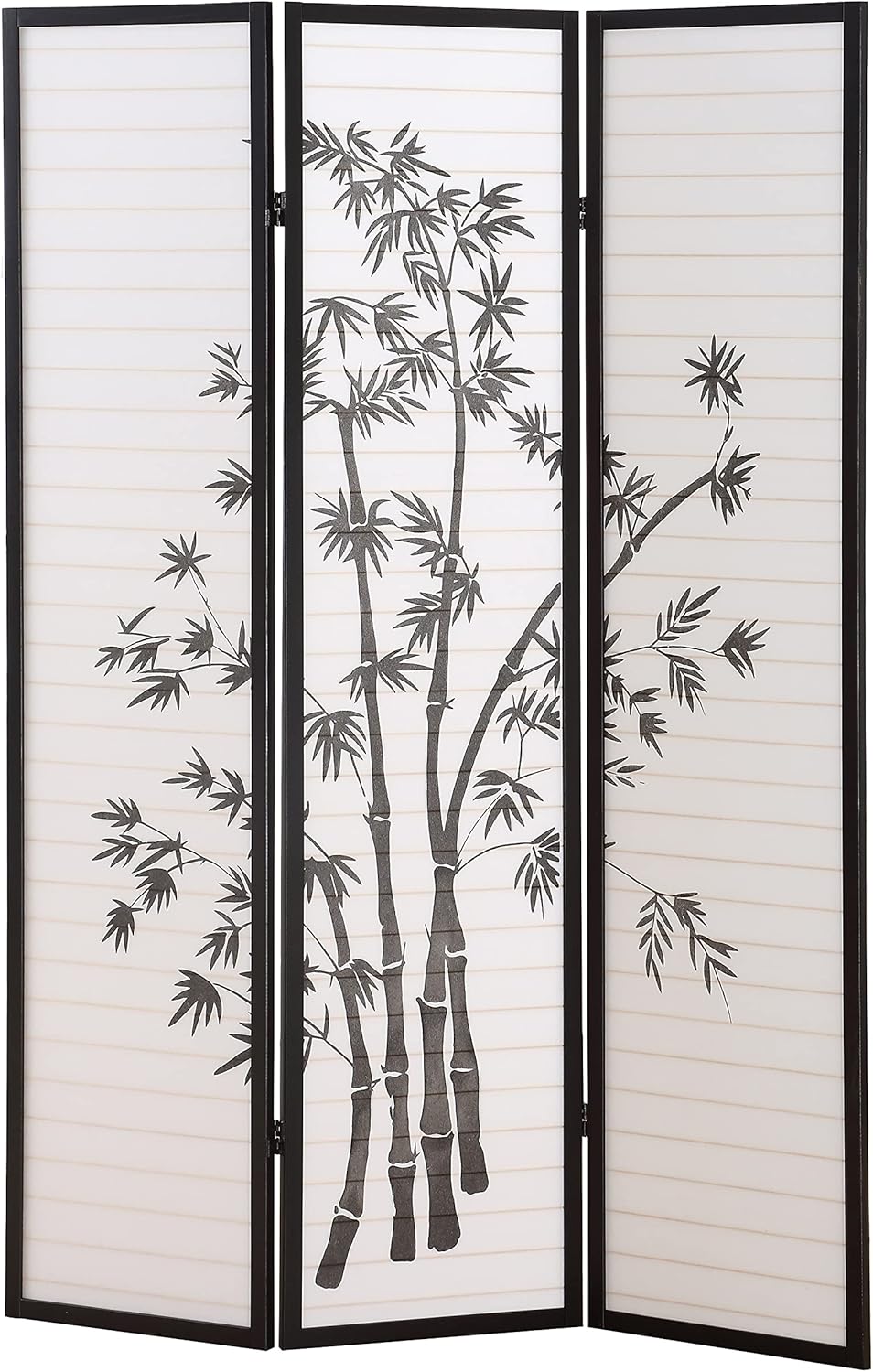 NicBex Room Divider 3 Panel Room Dividers with Oriental Style Partition Room Dividers and Folding Privacy Screens Wall Divider for Home, Office, Room Separation,72" W x 1" D x 72" H, Black