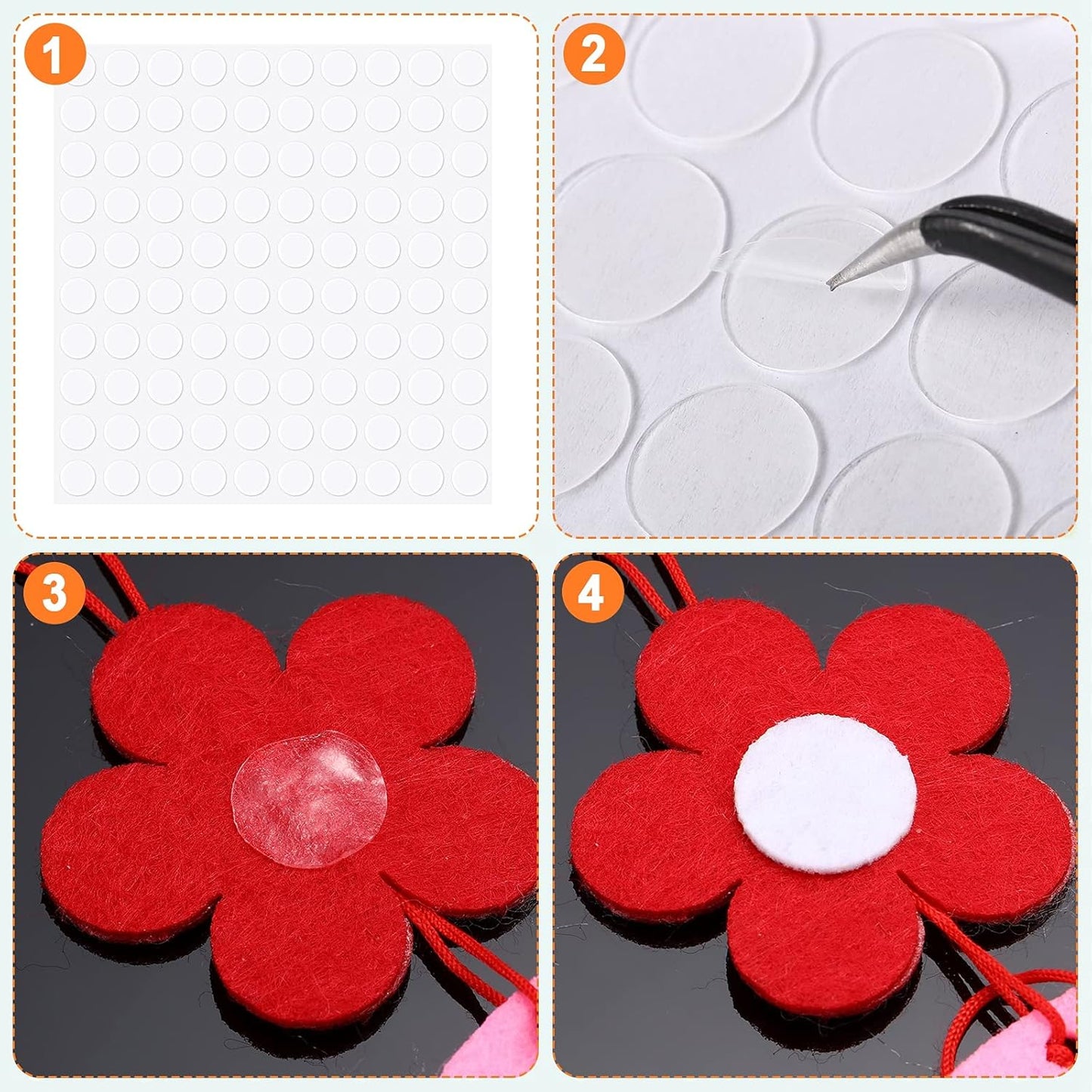 Zonon 1000 Pcs Double Sided Adhesive Dots Clear Glue Point Tape Stickers Balloon Glue Round Mini No Traces Adhesive Sticker Dot Sticker for Classroom Decor Craft DIY Office (0.47 Inch/ 12 mm)