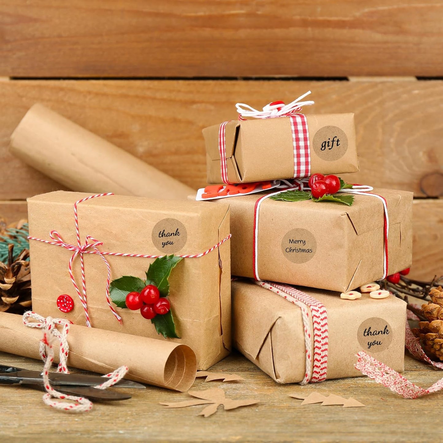 1 Inch Round Color Coding Labels, Brown Garage Sale Price Stickers, Permanent Adhesive Dots with Perforation Line- Kraft/ 1000Pcs