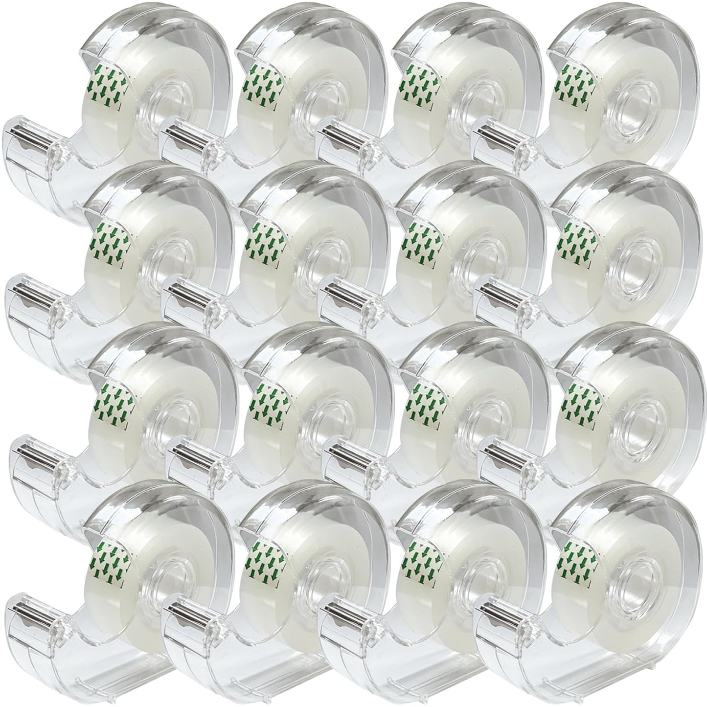 Transparent Tape 16 Rolls Clear Tape Tape Bulk for Office Supplies and School Supplies, Glossy Finish,3/4 in x 720 in 16 Dispensered Rolls