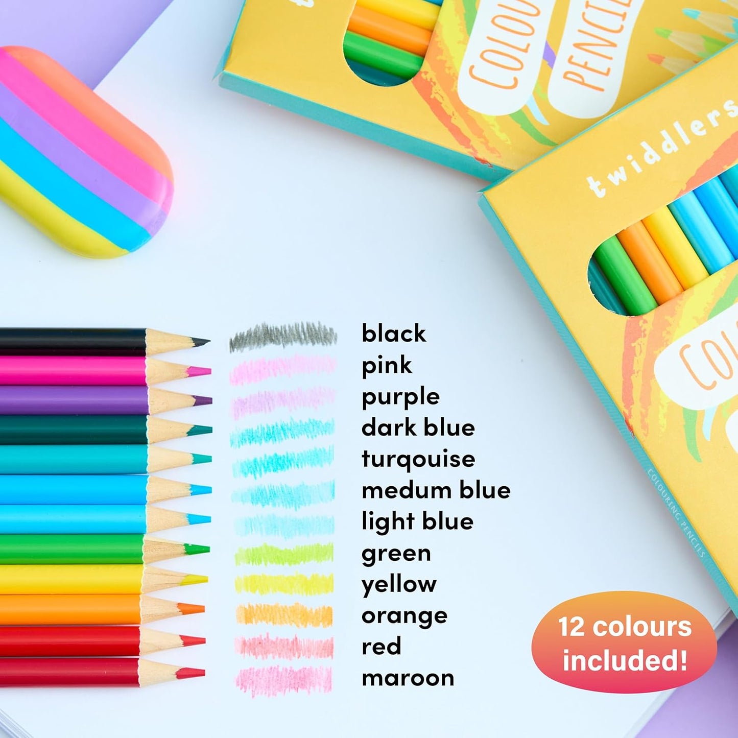 THE TWIDDLERS 288 Count Colored Pencils for Kids, (Bulk 20 Packs, 12 Colors Each Pack) Pre-sharpened Color Pencils for Adults, Back to School Supplies for Teachers, Classroom Prizes, Party Bag Fillers