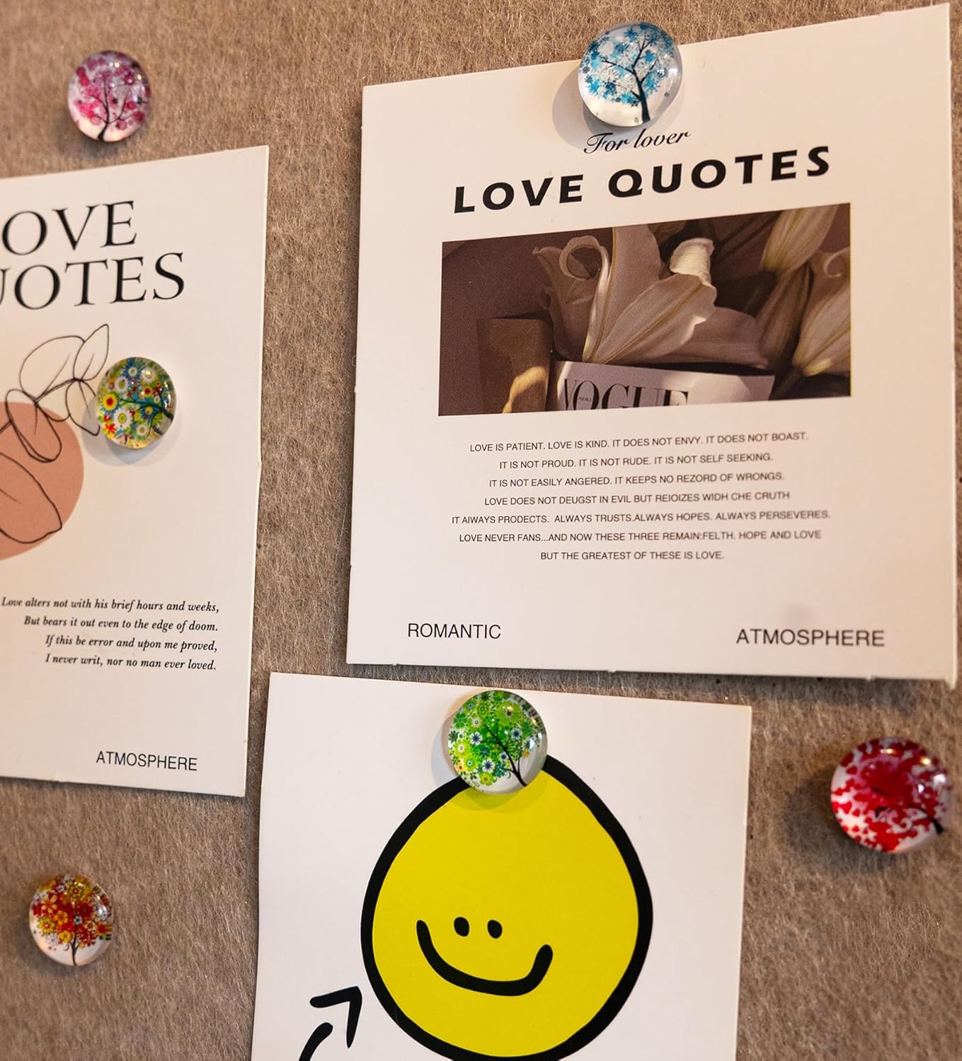 24Pcs Plants Push Pins Decorative Thumb Tacks Cute Office Decor for Cork Board Bulletin Board, Desk Accessories Aesthetic,Classroom,Home Decor(Tree)