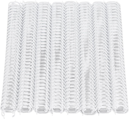 100 Pack Double Loop Wire Binding Spines, YolieraArt Wire Binding Spines, 7/16 Inch Binding Wire for Letter Size (80 Sheet Capacity, 100P, 3:1 Pitch, White)