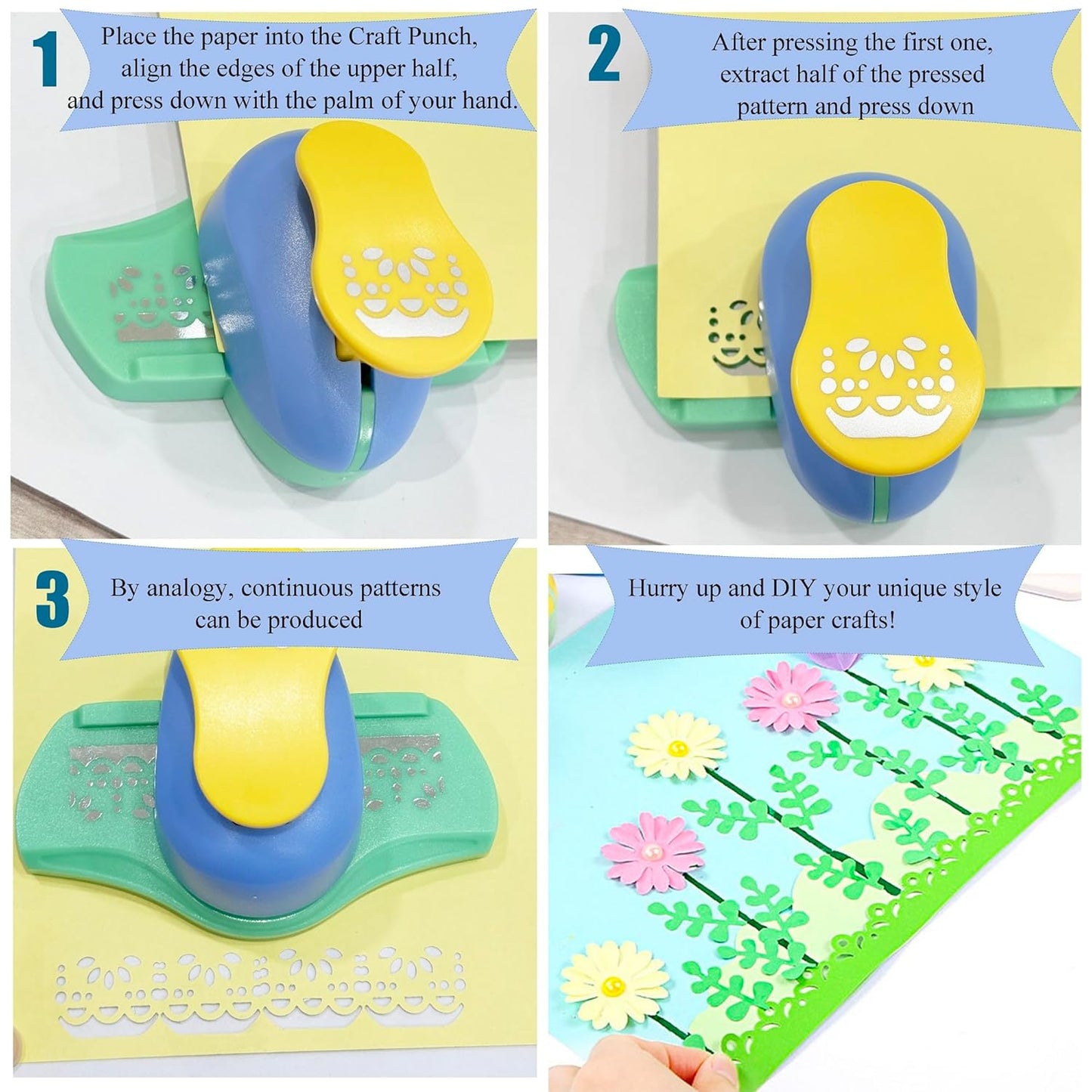 MIAO JIN Wave Point Craft Punch - Edge & Border Punch for Scrapbooking, Cards & Decorations