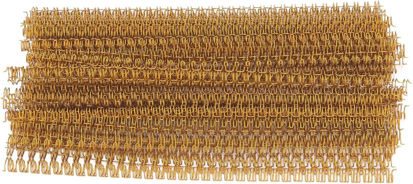 1/2 Inch Wire Cinch Book Binding Gold 3:1 Pitch, 100 Pack Double Loop Metal Spiral for Bindings Fit for School Office Notebook Maker, YolieraArt Office Products Binding Combs 100 Sheet Capacity