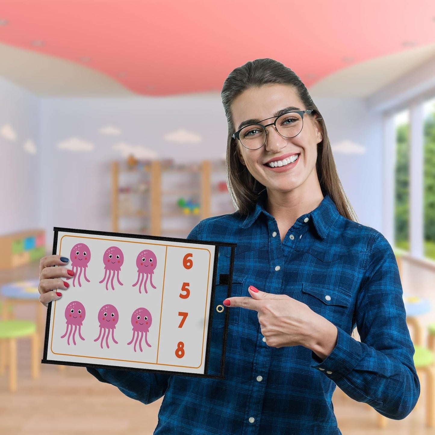 Antner 30 Packs Oversized Dry Erase Pockets Reusable Sleeves 10x13 Job Ticket Holders, Clear Plastic Dry Erase Pouches Heavy Duty Sheet Protectors for Teacher School Classroom Office Supplies, Black