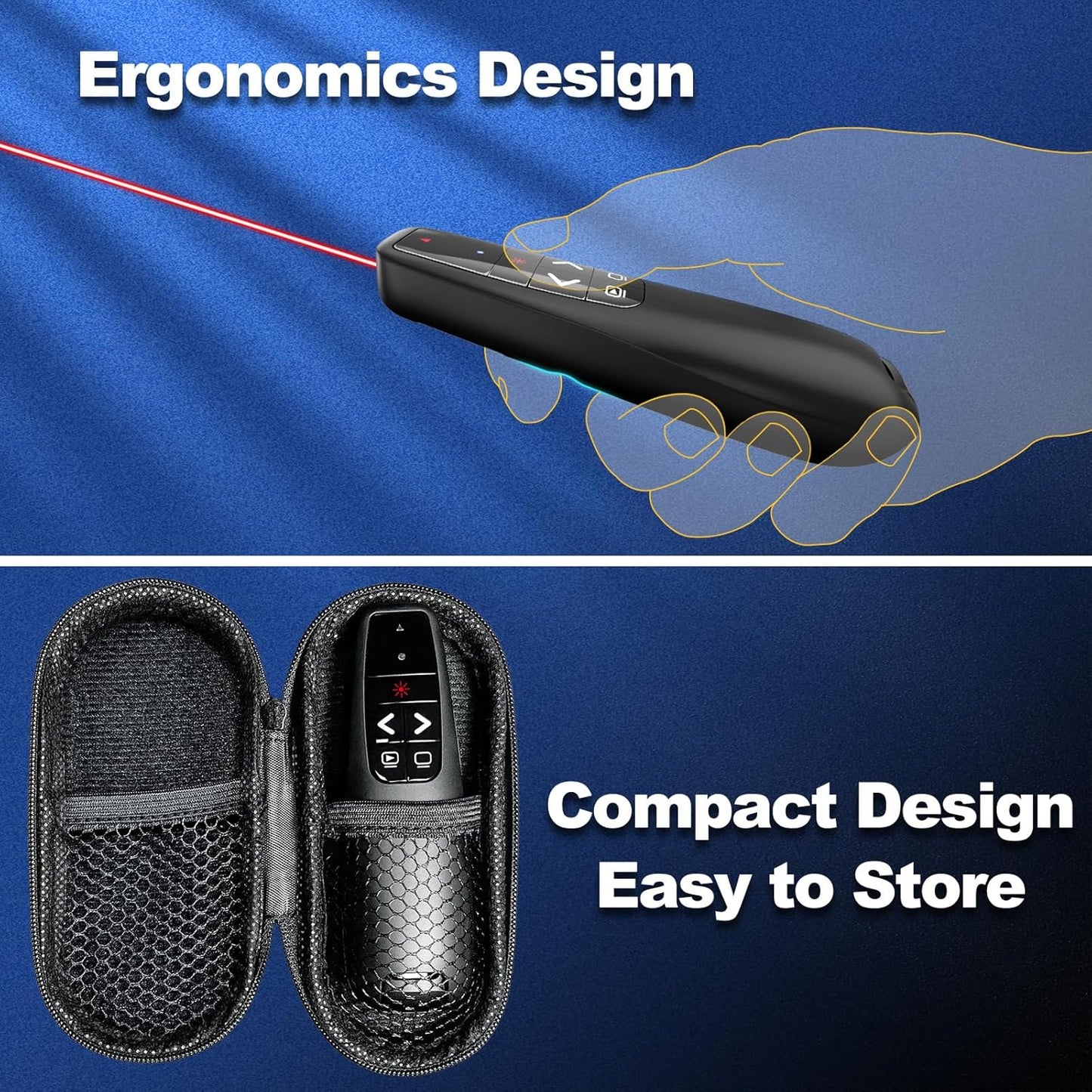 （4 Units） Presentation Clicker with 4 Cases Wireless Presenter Remote PowerPoint Pointer Slide Advancer for Mac Laptop PC Computer Keynote