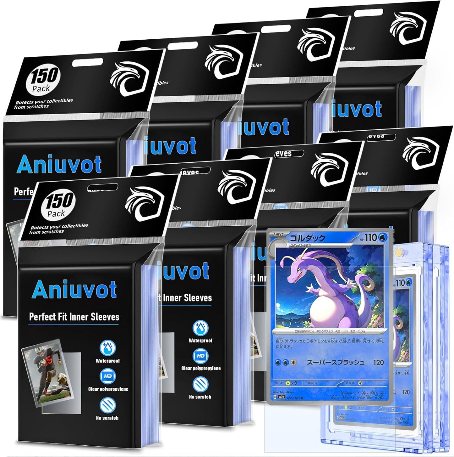 Card Sleeves, 1200 CT Soft Card Protectors for Trading Cards with 2CT Hard Card Holders, Clear Topload Card Cover for Football, Baseball, Sports, MTG, TCG Game, Photo Card Collectible Storage