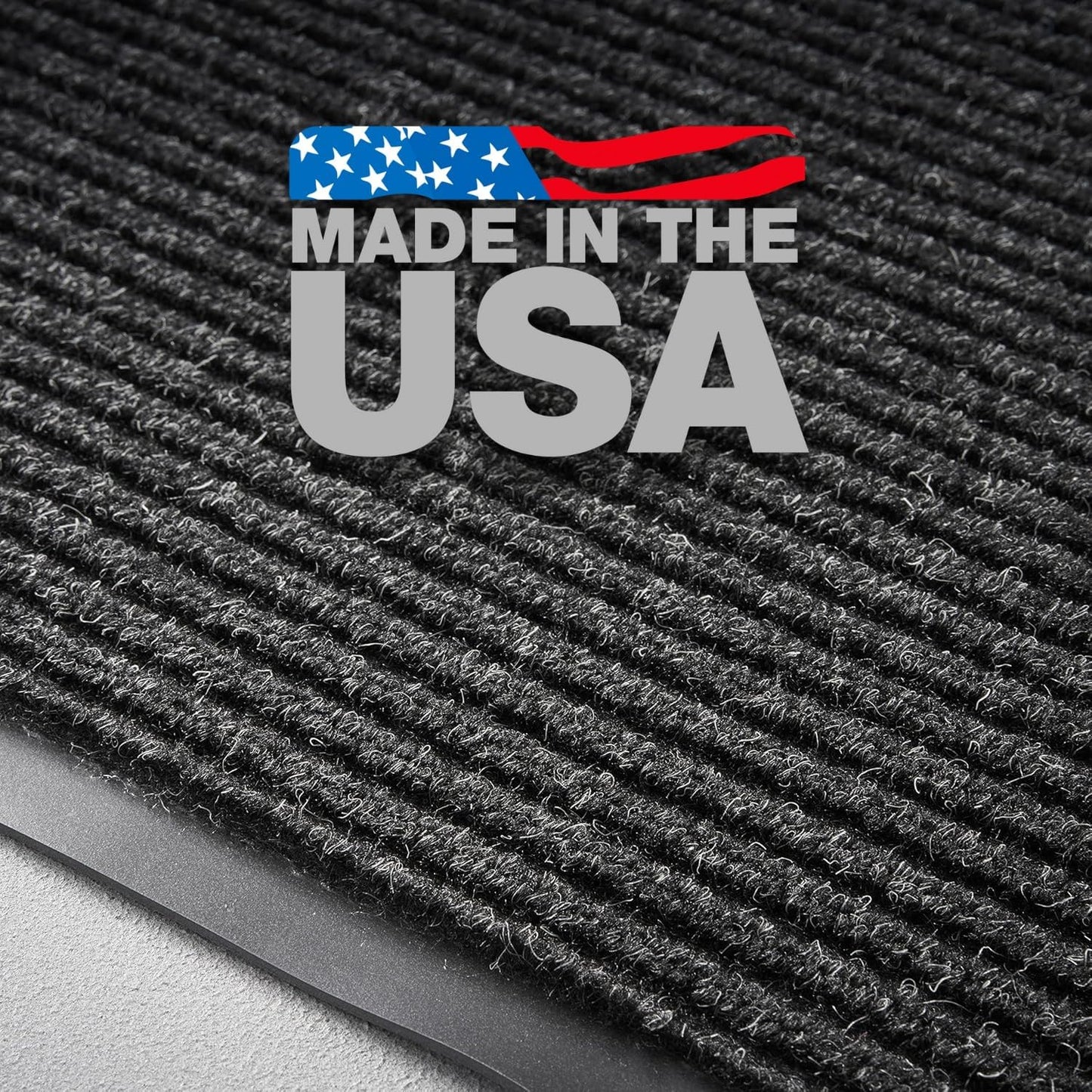 Consolidated Plastics Brush Dry Rug - Made in USA, Heavy-Duty Commercial DoorRug for Indoor/Outdoor Entryways, Non-Slip Backing for High-Traffic Areas (3' W x 5' L, Charcoal)