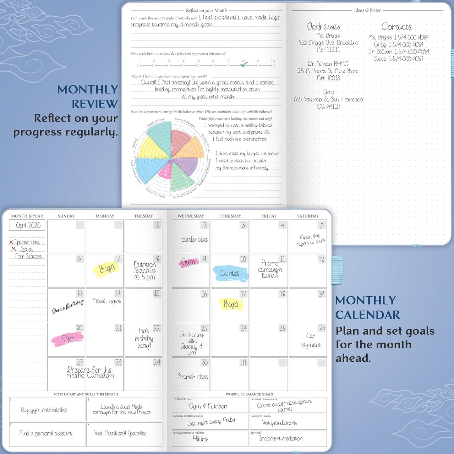 Legend Planner Hourly Schedule Edition – Deluxe Weekly & Daily Organizer with Time Slots. Time Management Appointment Book Journal for Work & Personal Life, Undated, A5 Hardcover – Periwinkle Gold