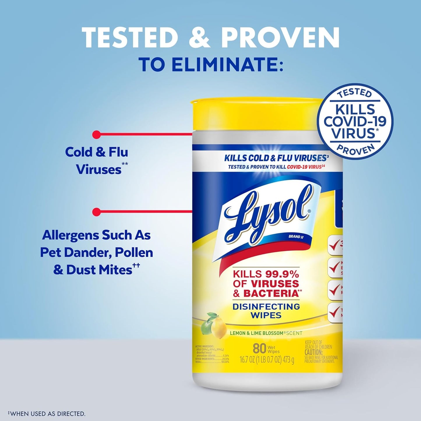 Lysol Disinfecting Wipes Bundle, Home Apartment Dorm Room Essentials and Cleaning Supplies, All Purpose Cleaner, Multi-surface Cleaning Wipes, Multi-Scent Sanitizing Wipes Bundle, 80 Count (4pk)