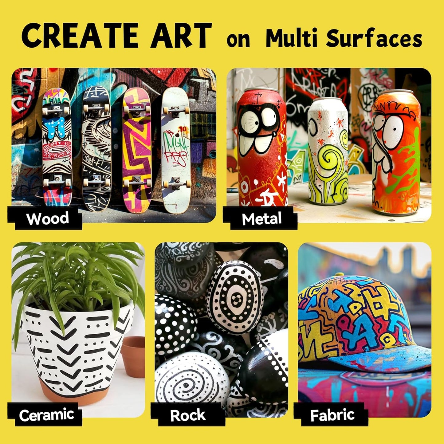 3 Jumbo Permanent Markers White, 15mm Thick Wide Tip, Large Acrylic Paint Markers for Rock Painting, Poster, Stone, Ceramic, Glass, Wood, Canvas