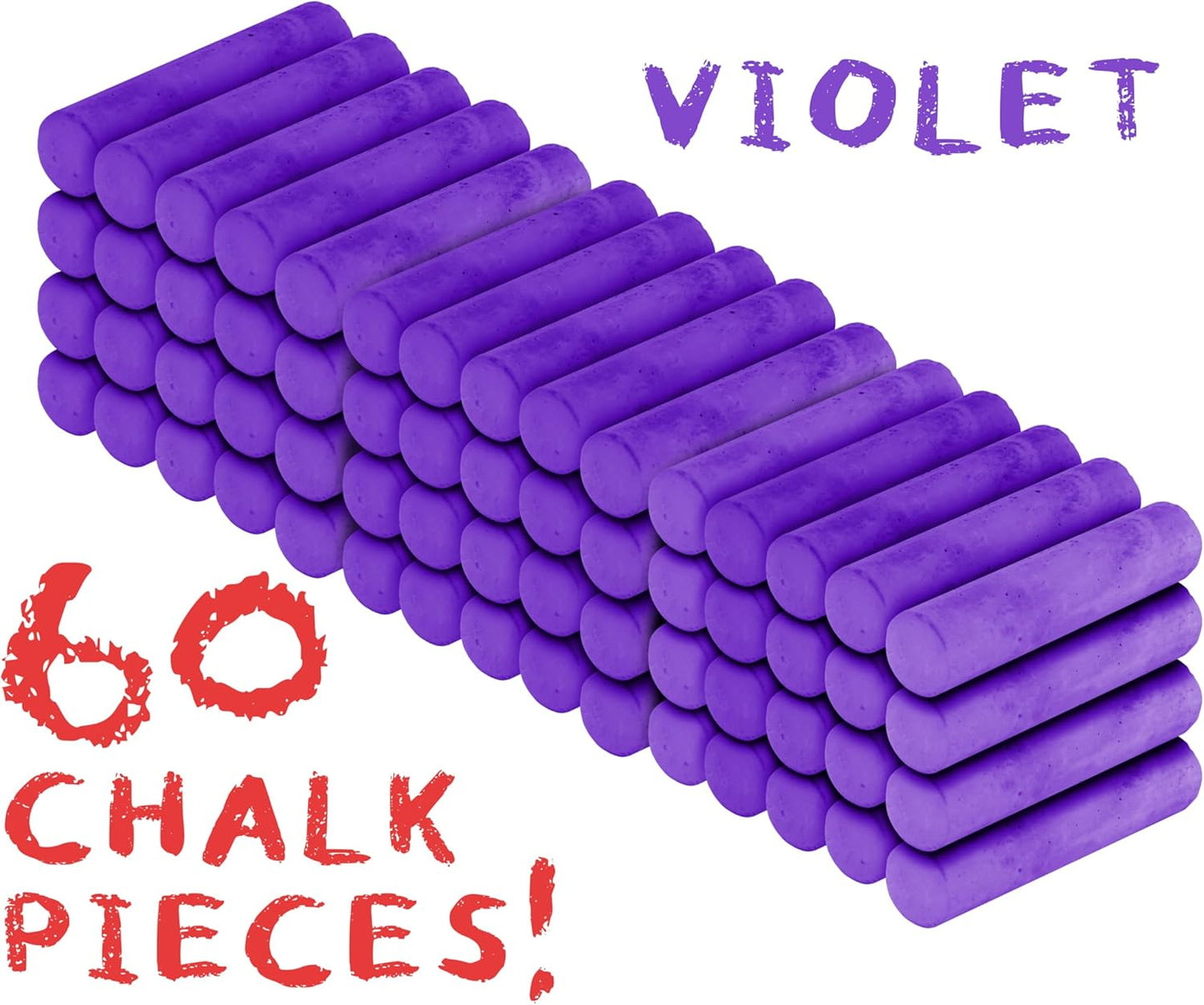 Kid Made Modern 60 Count Pack of Sidewalk Chalk – Violet
