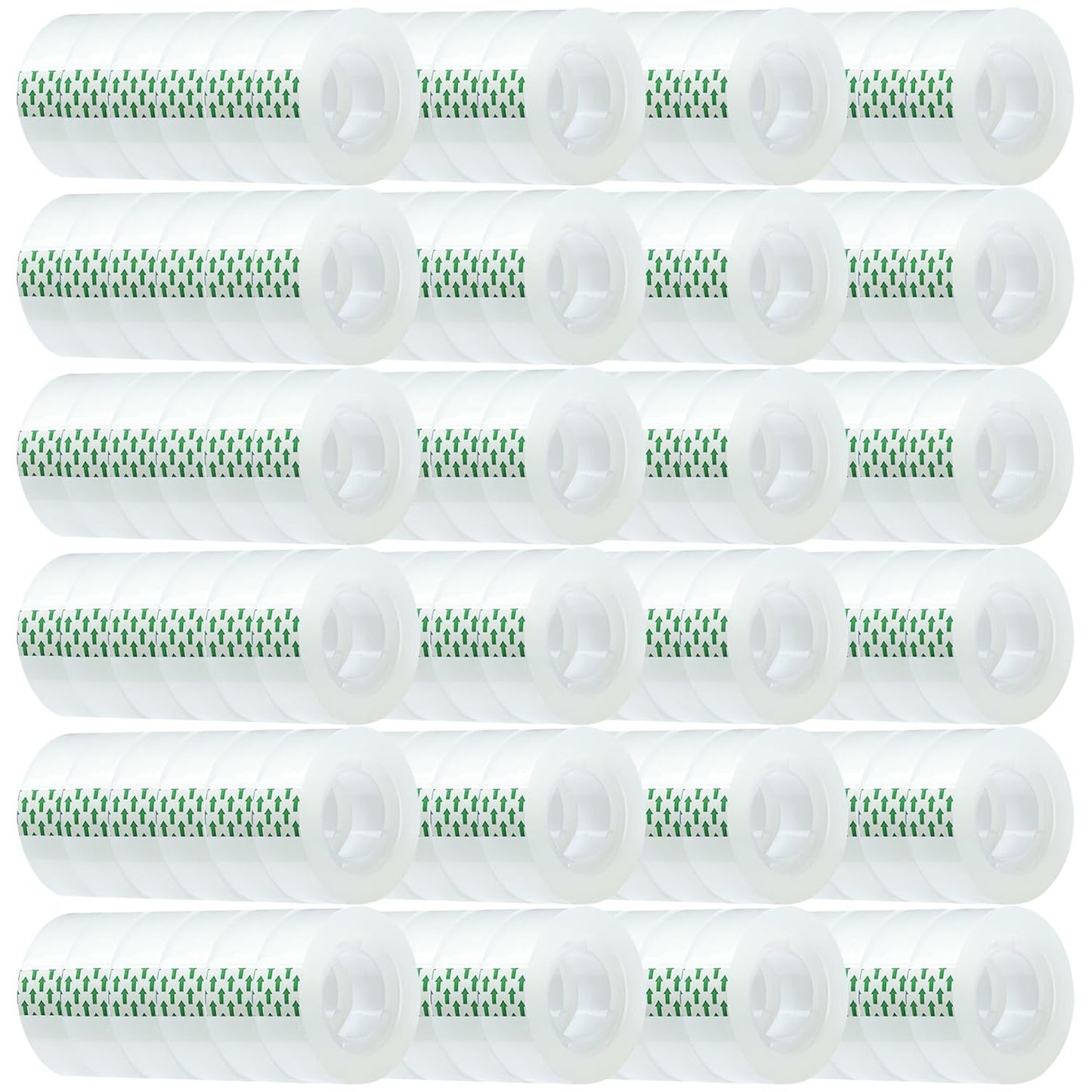 Transparent Tape Refill Rolls for Dispenser, Tear by Hand,144 Rolls x 900 inches