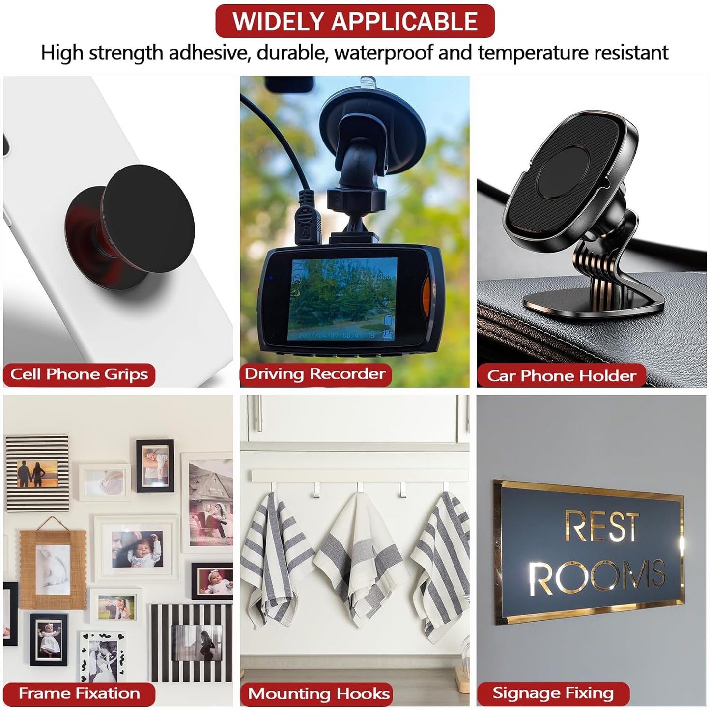 3M 40 PCS 2" Diameter VHB Double Sided Adhesive Pads for Dash Cam Mount, Heavy Duty Adhesive Pads 5925 Strong Adhesive for Car Windshield, Dashboard, GPS, and Camera Holders