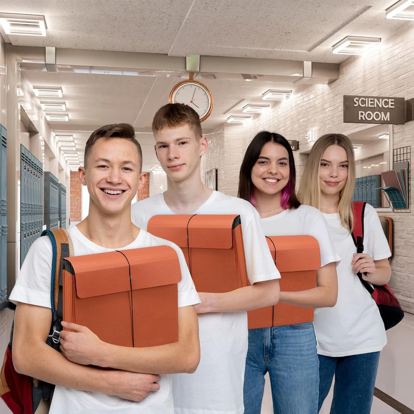 3 Packs Expanding File Pockets with Flap,Heavy Duty Expandable Folder Bag,Expanding File Folder, Elastic Cord Closure,Accordion File Organizer for Office,School,Home,Letter Size Kraft