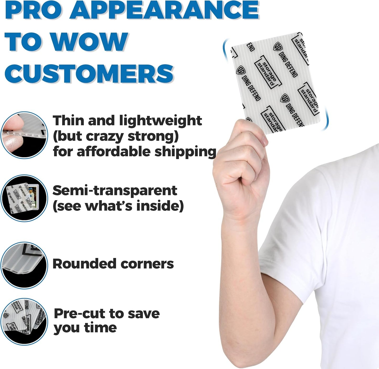 Trading Card Shipping Protectors - Premium Ultra Strong Plastic Inserts - 110 Pack - 3.5'' x 4.5''