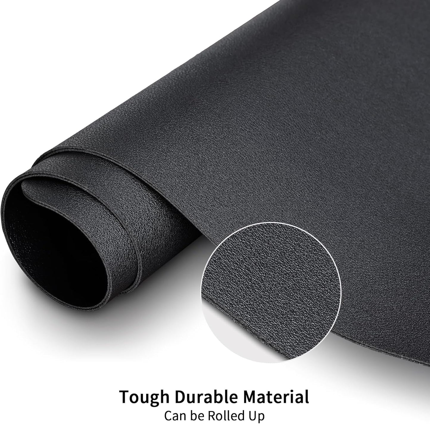 KINGFOM Desk Pad Office Desktop Protecter, PU Leather Desk Mat Blotters Organizer with Comfortable Writing Surface (23.6" x 11.8", Black)