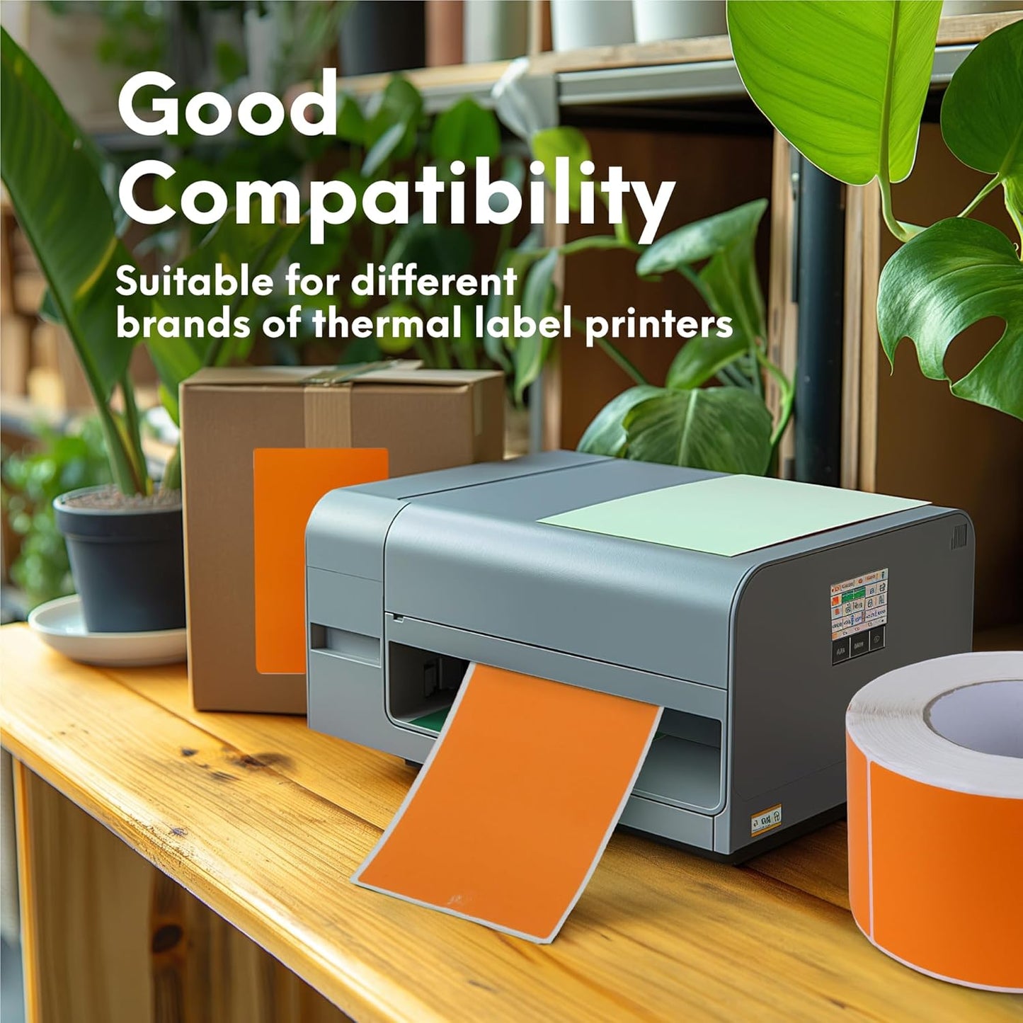 UTILE - Thermal Labels 3x5 Inch 600 Inventory Stickers Roll (Orange), compatible with Thermal Printers - Color Coding Label for Box - Sticker to Write On Packing Labels Color Coded - Tags for Labeling