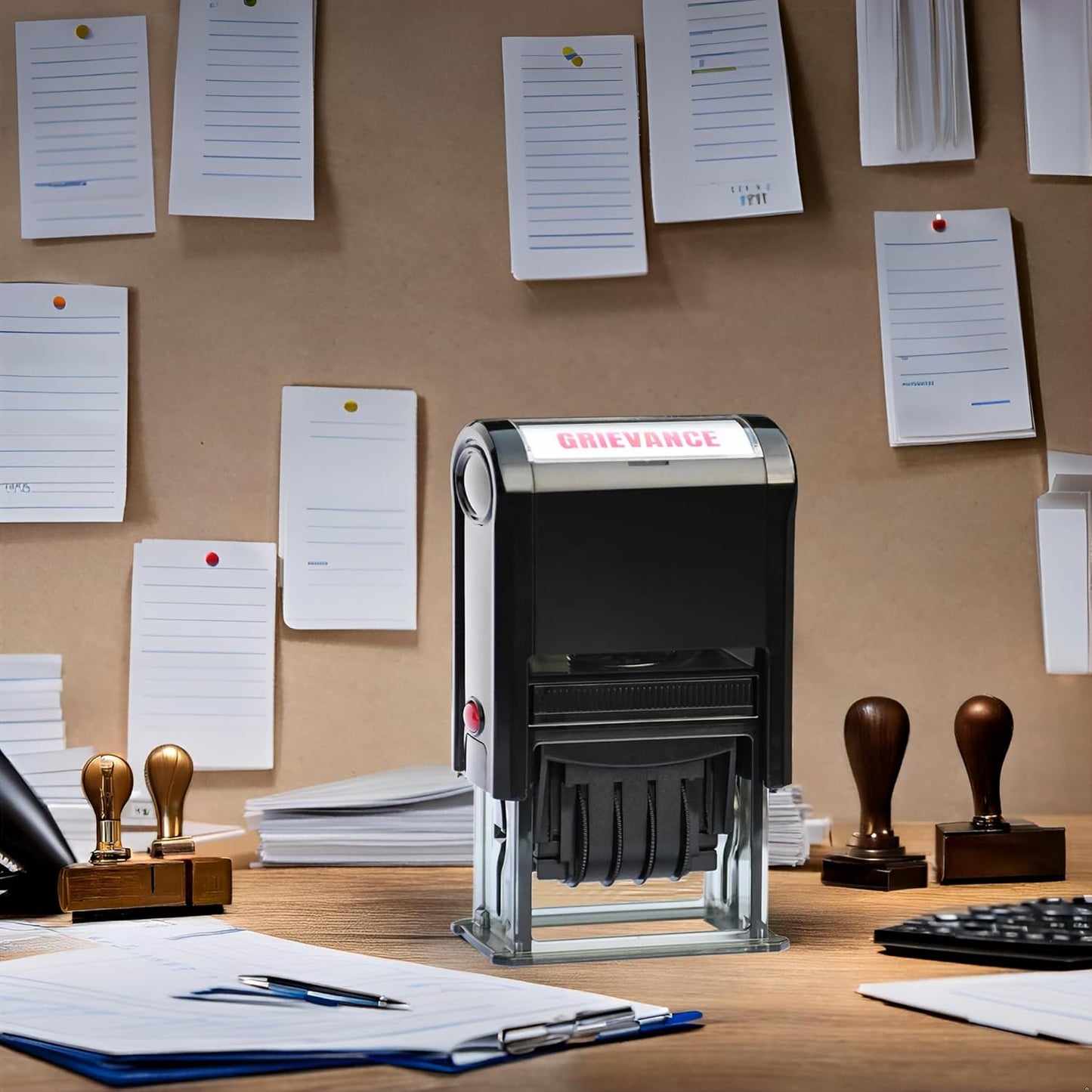 Custom-Date-Stamps Self Inking Stamp Personalized-Date-Stamp with Siganture Self-Inking Heavy Duty Date Stamper for Office Business,2-Color Ink Pads - Many Colors & Fonts (1 pcs Date Stamp)