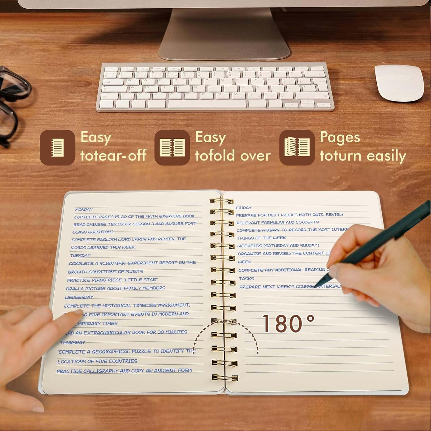 Lined Spiral Notebook College Ruled A5 Journal Book for Note Taking, 160 Pages Writing Journal for Office and Home School Supplies 5.75x8.125 inch (1-MintGreen)