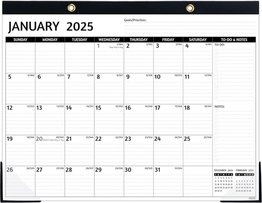 2025-2026 Desk Calendar – Jan 2025 – Jun 2026, 18 Monthly Calendar 2025-2026, Large Desk Calendar, 22'' x 17'', 2025 Desk/Wall Calendar with Desk Pad, To-do Lists, Ruled Blocks, Corner Protectors