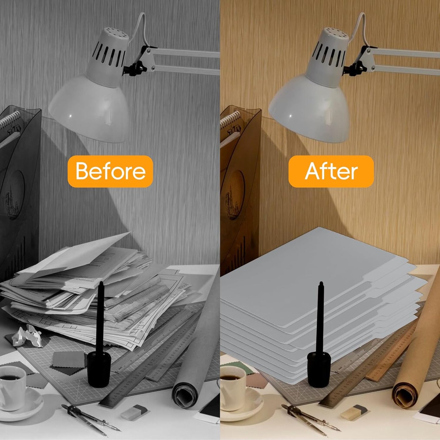 100 Packs File Folder,Grey File Folders Letter Size,1/3-Cut Tabs,8.5x11 Inch File Folders for Office,School and Home,Organizer Documents