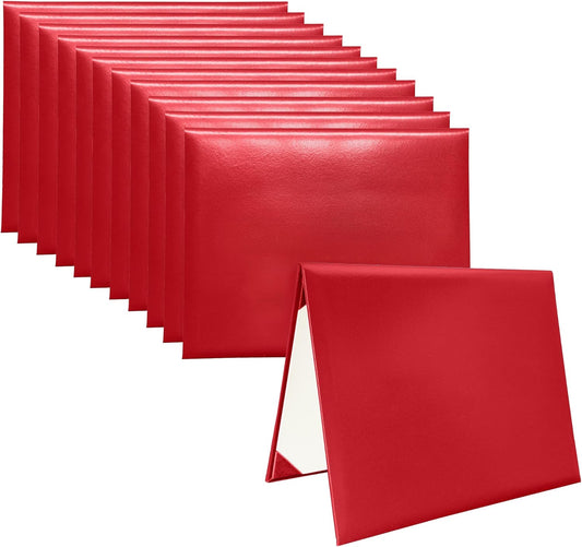 12 PCS Smooth Diploma Certificate Cover 8 1/2" x 11" Red