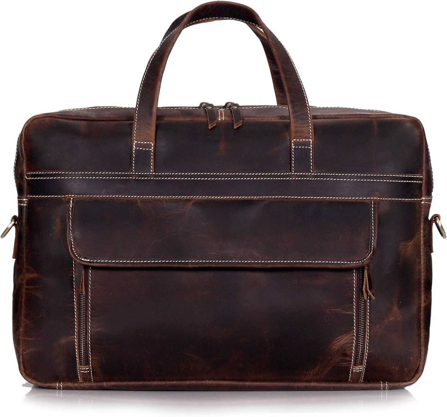 Full Grain italian Leather Briefcase for Men Top Choice Gifts Handcrafted Laptop Bag with Multiple Compartments