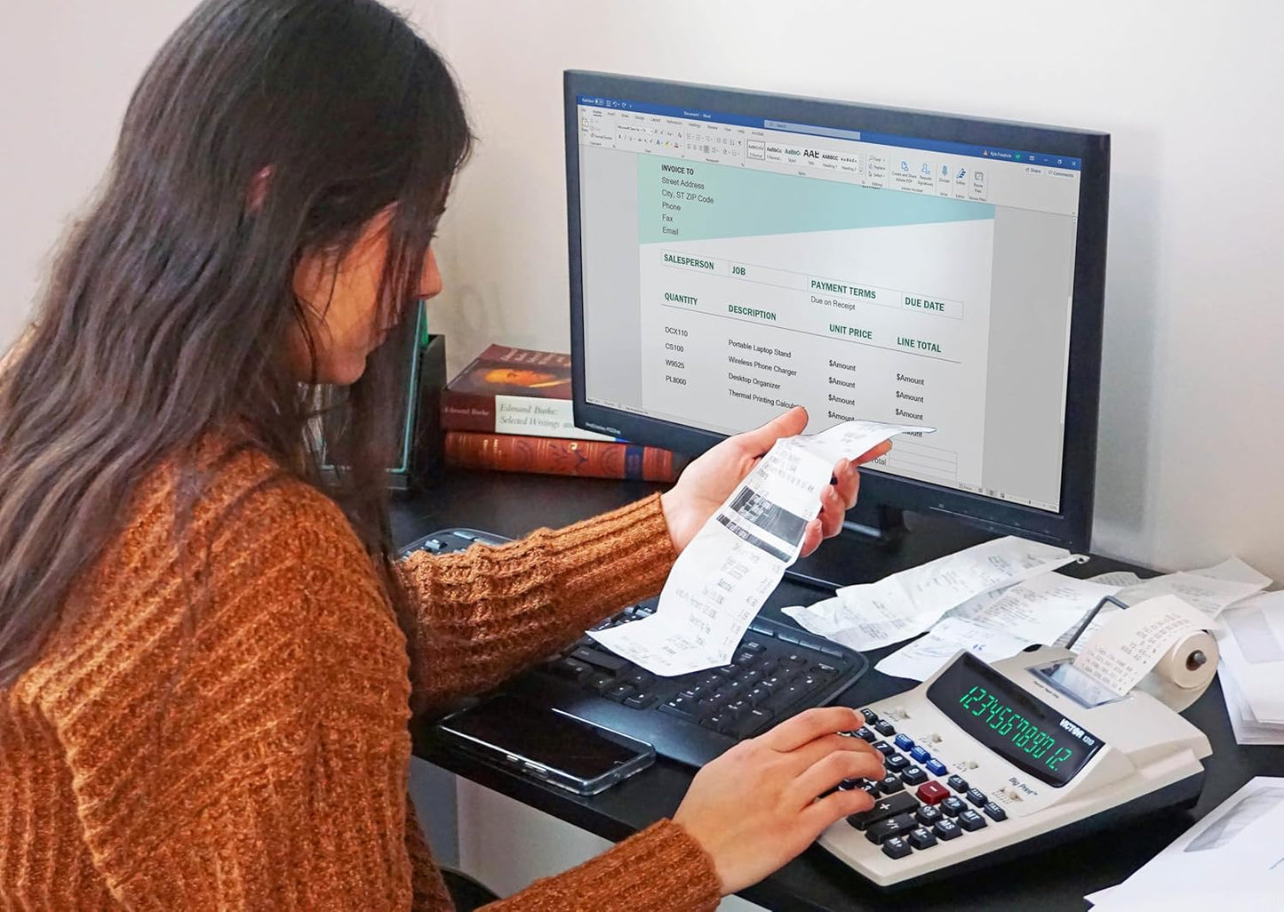 Victor 1310 Big Print Printing Calculator, 12-Digit LED Display, Fast Ink-Free Printing (8.0 LPS), Cost/Sell/Margin Keys, Advanced Business Functions, 2-1/4" Thermal Paper