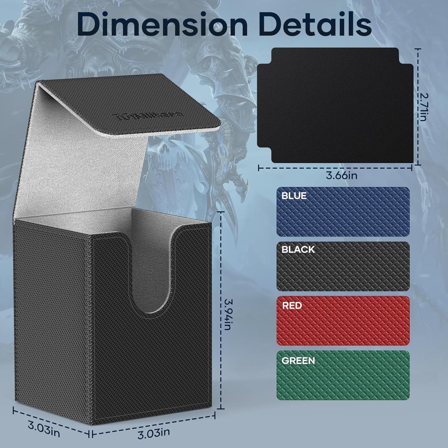 Mlikero 4 Pack Card Deck Box, Commander Deck Box Holds 400+ Single Sleeved Cards with 4 Dividers, Leather Magnetic Card Box Fit for MTG, TCG (4 Colors)