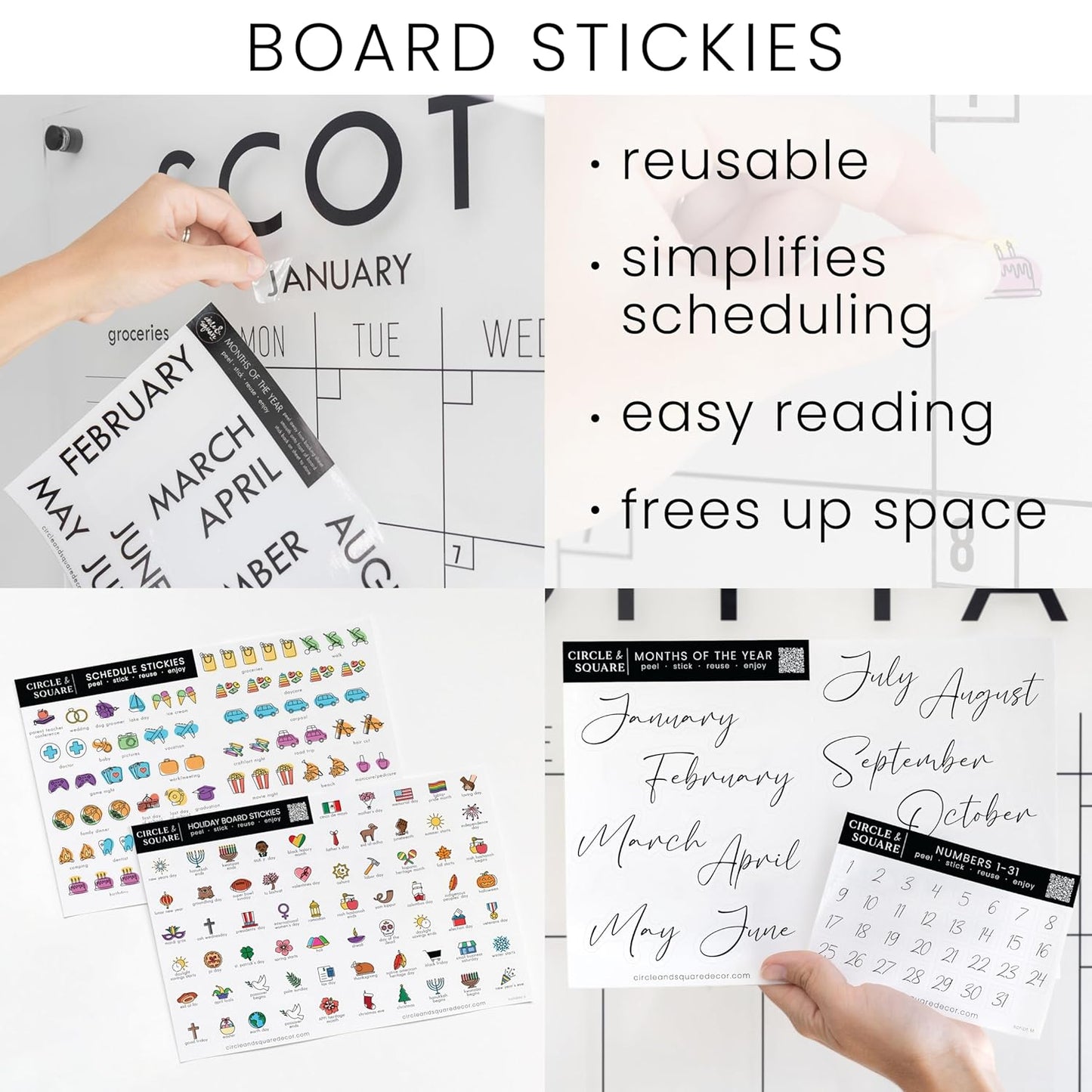 Personalized Clear Acrylic Calendar for Wall, Calendar Whiteboard for Wall, Dry Erase Wall Calendar, Wall Calendar Organizer System for Home (Cursive, Jade, 38"W x 26"H)