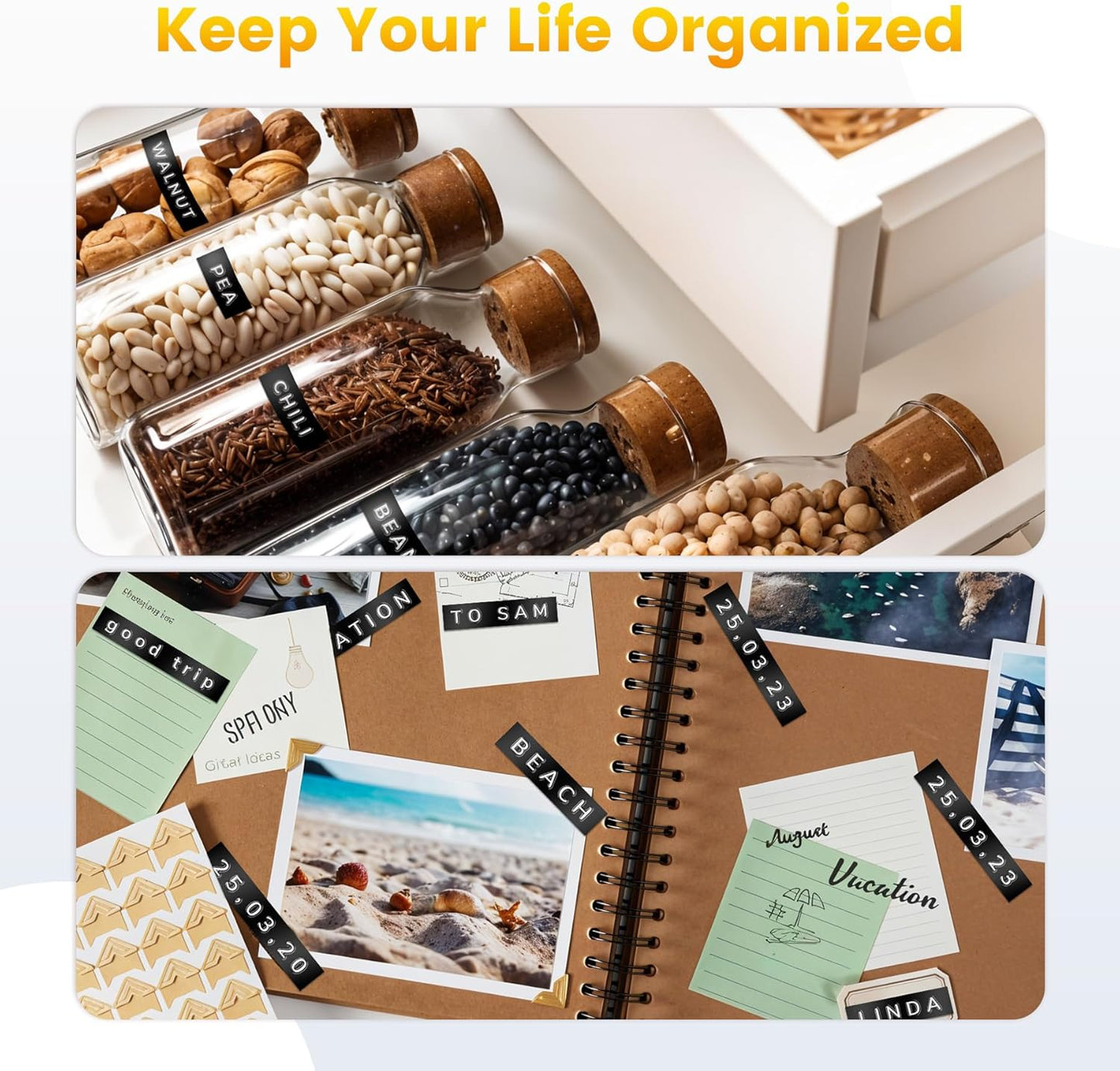 Zodzi Embossing Label Maker, Vintage Embossed Label Makers, Manual Retro Label Maker Machine for Home Kitchen Office Kids School Items, Old School Embosser with 3 Rolls 9mm 3D Labeler Waterproof Tapes