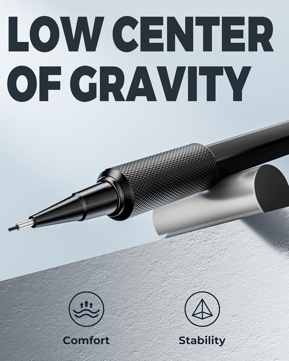 Mechanical Pencils 0.5 with Case, Metal Weatherproof Body Outdoor Artist Mechanical Pencil with 120 PCS HB & 2B Lead Refills, Eraser, for Writing Drafting Drawing and Sketching